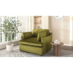 Green 37  Accent Chair with Plastic Legs and Decorative Pillows