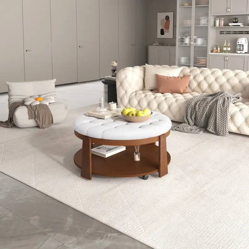 Modern Large Round Ottoman Coffee Table