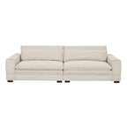 Beige Modern 104.7  Large Fabric Sofa with Lumbar Pillows