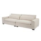 Beige Modern 104.7  Large Fabric Sofa with Lumbar Pillows