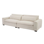Beige Modern 104.7  Large Fabric Sofa with Lumbar Pillows