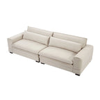 Beige Modern 104.7  Large Fabric Sofa with Lumbar Pillows