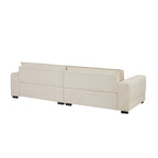 Beige Modern 104.7  Large Fabric Sofa with Lumbar Pillows