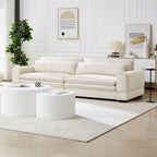 Beige Modern 104.7  Large Fabric Sofa with Lumbar Pillows