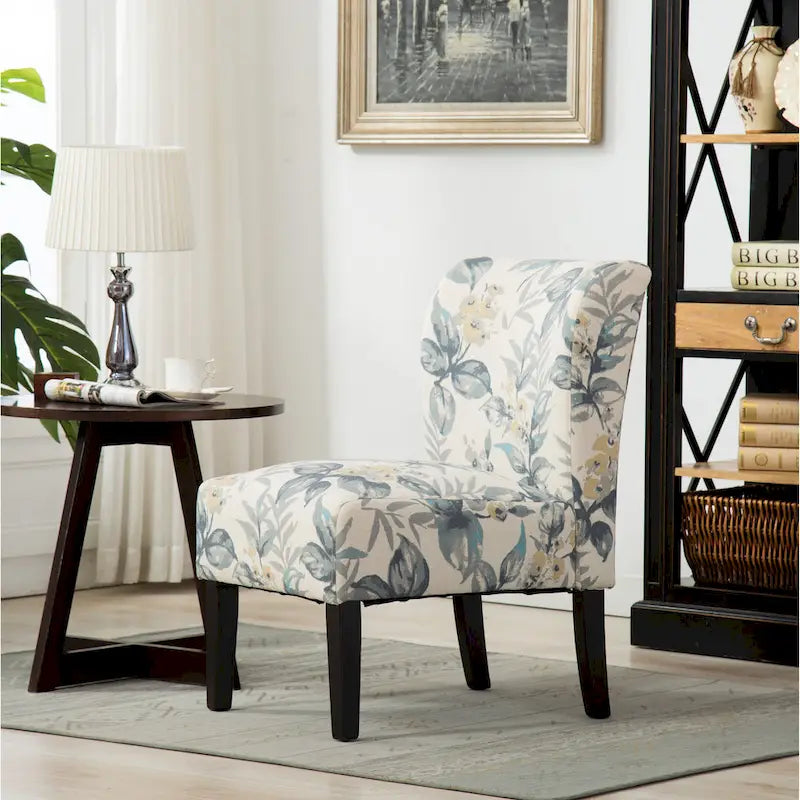 29.13 Upholstered Accent Chair with Wood Legs