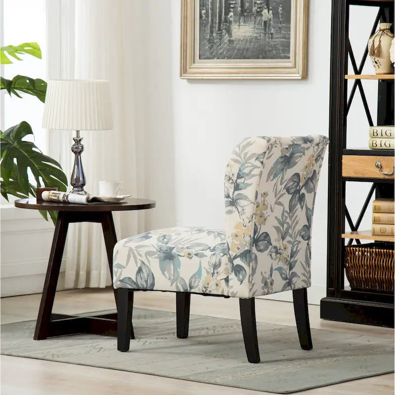 29.13 Upholstered Accent Chair with Wood Legs
