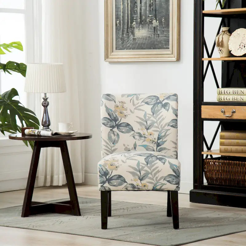 29.13 Upholstered Accent Chair with Wood Legs