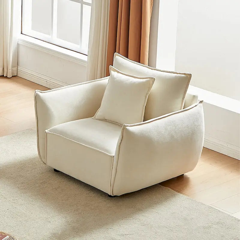 44  Upholstered Arm Chair with Pillows
