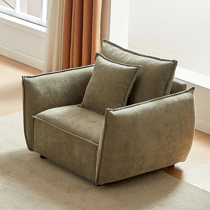 44  Upholstered Arm Chair with Pillows