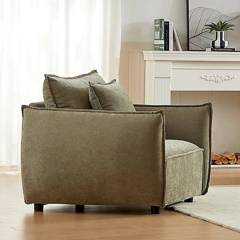 44  Upholstered Arm Chair with Pillows