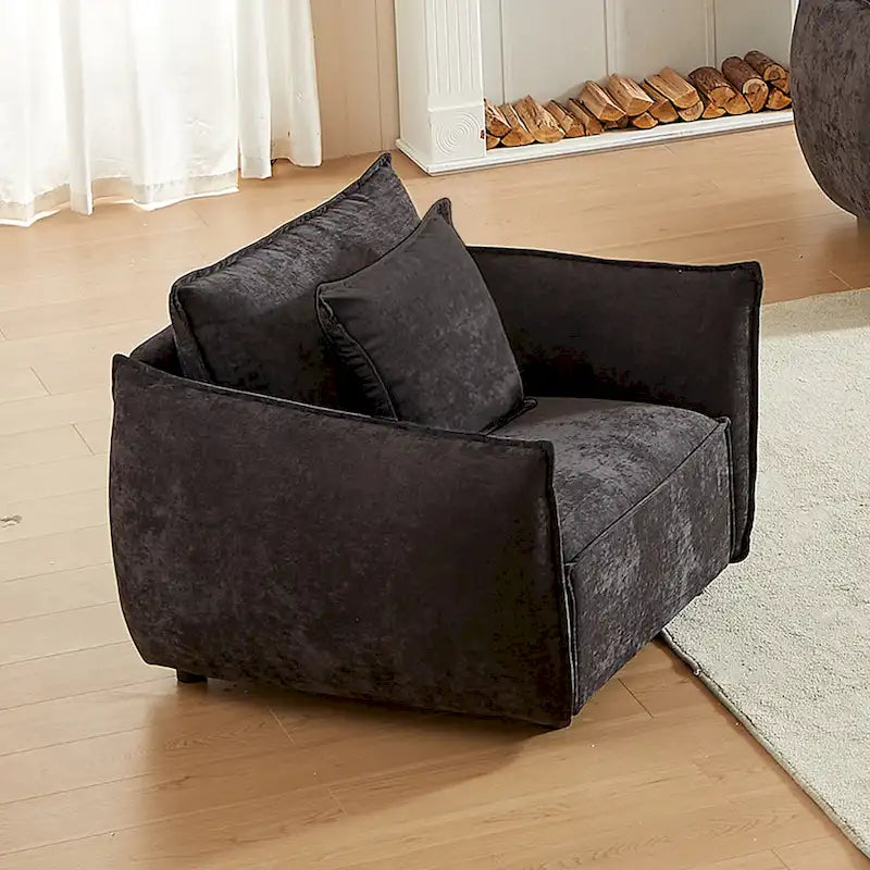 44  Upholstered Arm Chair with Pillows
