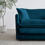 6-Seater U-Shape Sectional Sofa with 3 Ottomans and Pillows