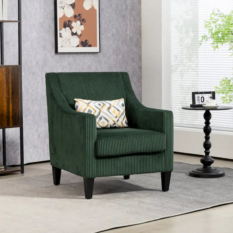 Emerald Modern 26.8  Arm Chair with Rubber Wood Legs
