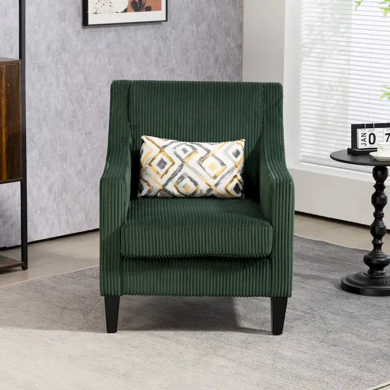 Emerald Modern 26.8  Arm Chair with Rubber Wood Legs