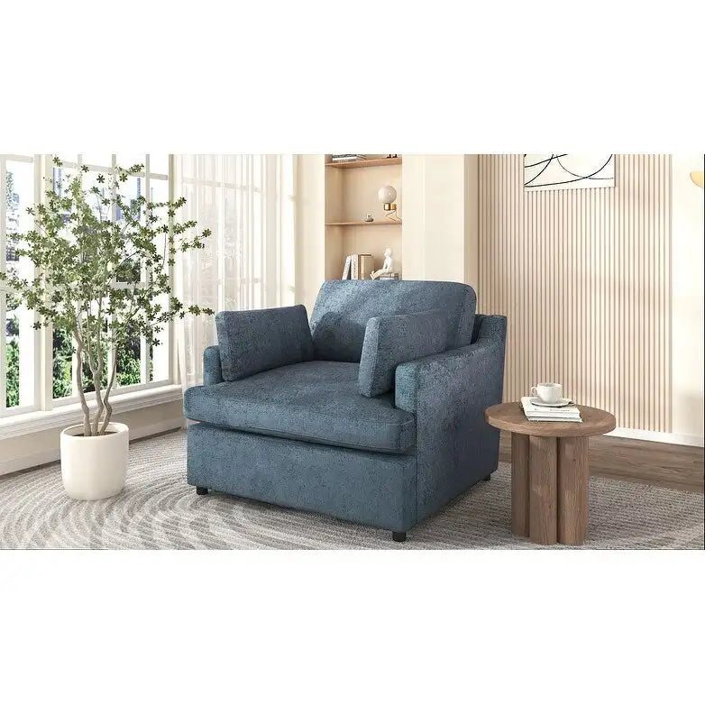 37  Accent Chair with Plastic Legs and Decorative Pillows