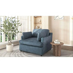 37  Accent Chair with Plastic Legs and Decorative Pillows