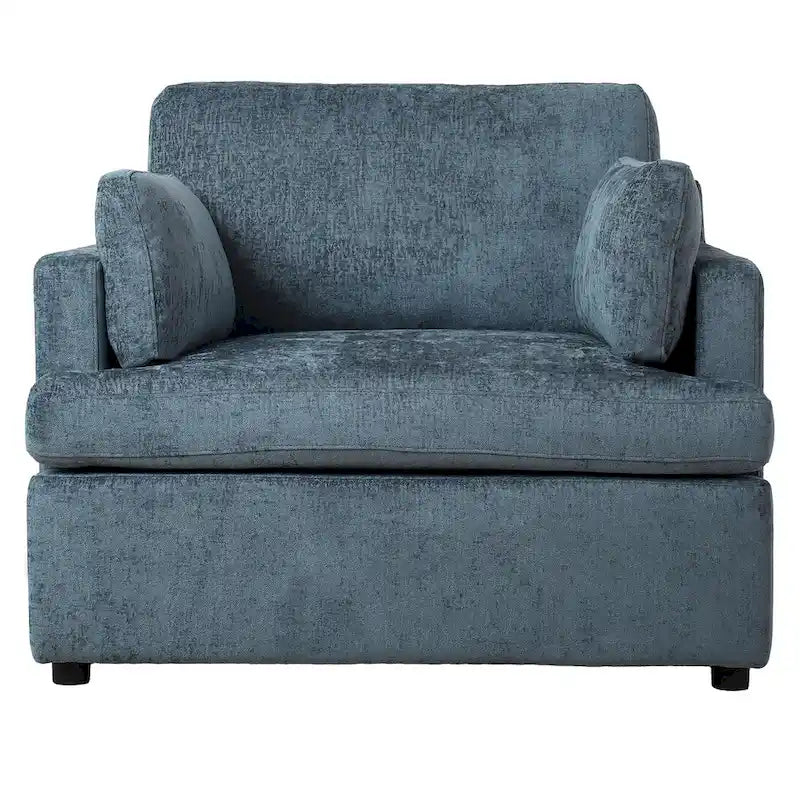 37  Accent Chair with Plastic Legs and Decorative Pillows