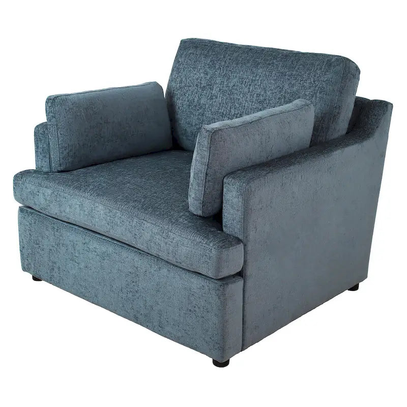 37  Accent Chair with Plastic Legs and Decorative Pillows