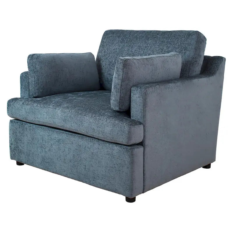 37  Accent Chair with Plastic Legs and Decorative Pillows