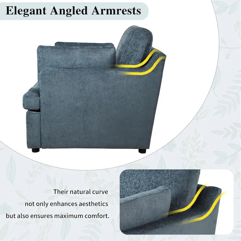 37  Accent Chair with Plastic Legs and Decorative Pillows
