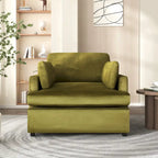 37  Accent Chair with Plastic Legs and Decorative Pillows