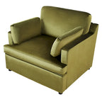 37  Accent Chair with Plastic Legs and Decorative Pillows