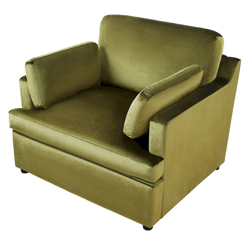37  Accent Chair with Plastic Legs and Decorative Pillows