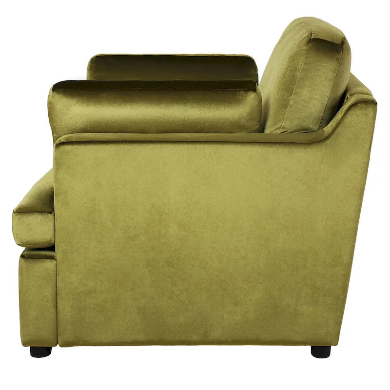 37  Accent Chair with Plastic Legs and Decorative Pillows