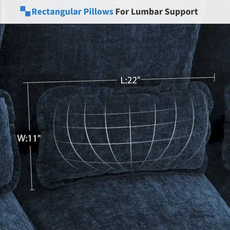 Blue Chenille 6-Seat Modular U-Shaped Sleeper Sectional Sofa with Chaise