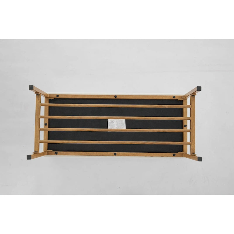 Linen Upholstered Storage Shoe Bench