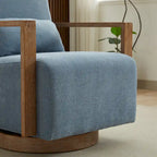 30.31  Linen Blend Upholstered 360 Swivel Accent Chair