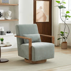 30.31  Linen Blend Upholstered 360 Swivel Accent Chair