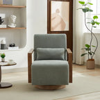 30.31  Linen Blend Upholstered 360 Swivel Accent Chair