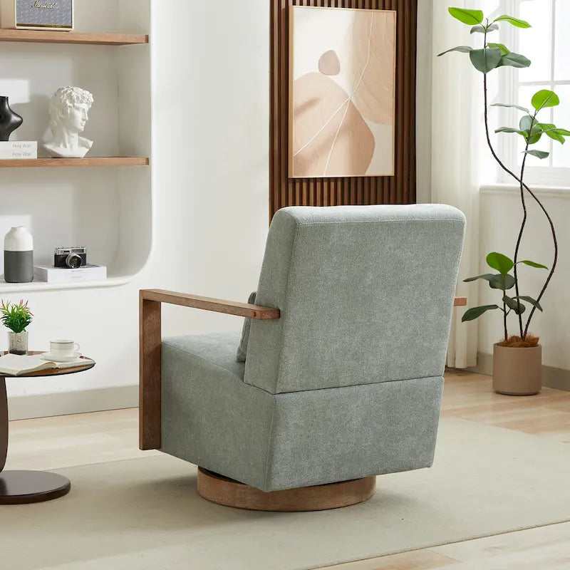 30.31  Linen Blend Upholstered 360 Swivel Accent Chair