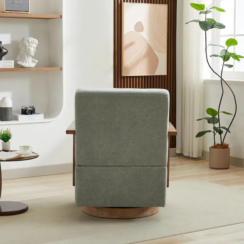 30.31  Linen Blend Upholstered 360 Swivel Accent Chair