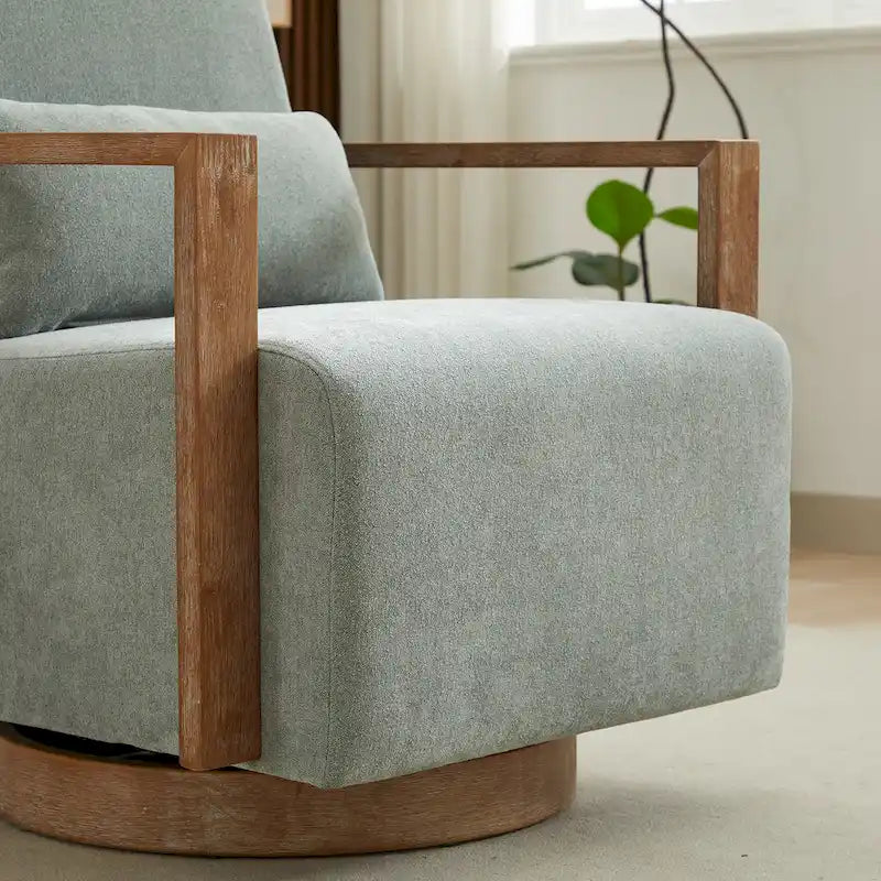 30.31  Linen Blend Upholstered 360 Swivel Accent Chair