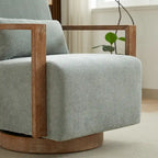 30.31  Linen Blend Upholstered 360 Swivel Accent Chair