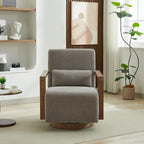 30.31  Linen Blend Upholstered 360 Swivel Accent Chair