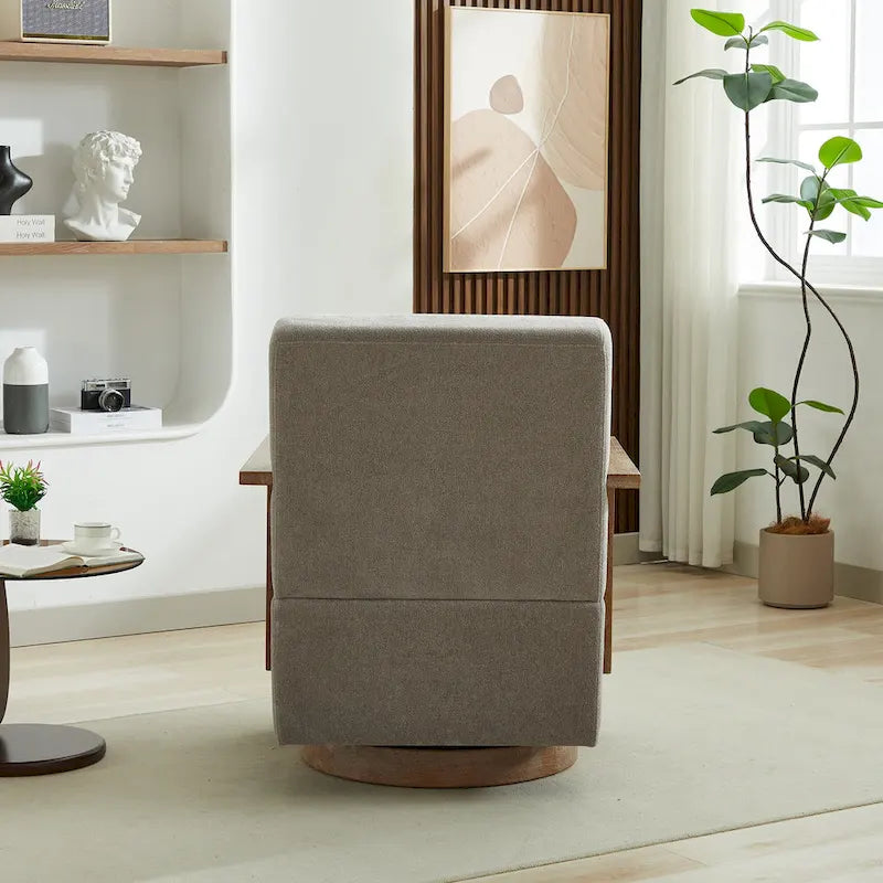 30.31  Linen Blend Upholstered 360 Swivel Accent Chair