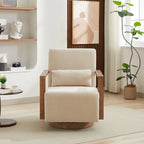 30.31  Linen Blend Upholstered 360 Swivel Accent Chair