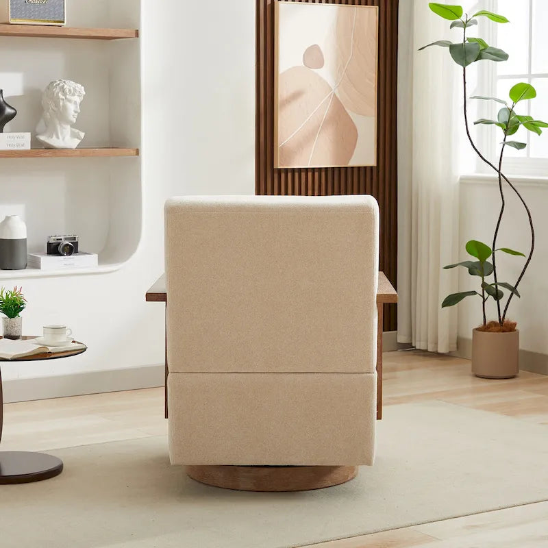 30.31  Linen Blend Upholstered 360 Swivel Accent Chair