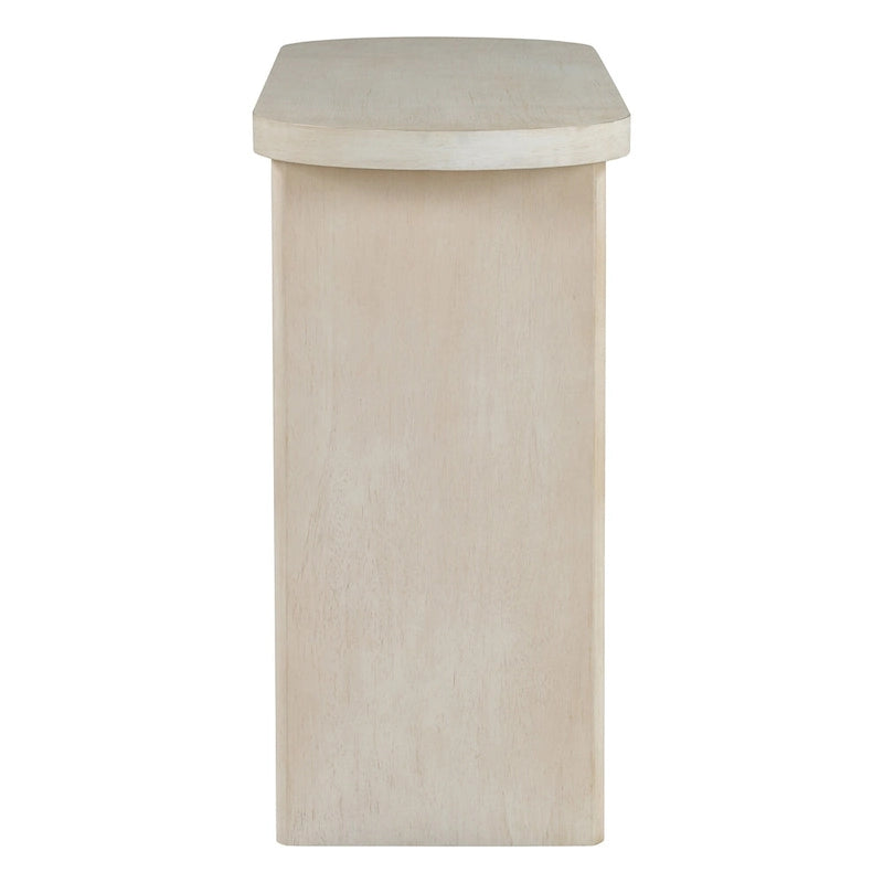 Elegant Minimalist Console Table with Rounded Edges and Sturdy Shelf Design for Entryway, Living Room
