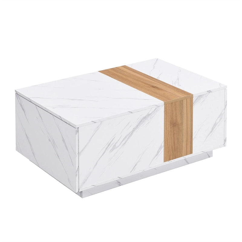 Coffee Table with 2 Storage Drawers and Wood Grain Finish
