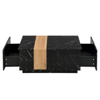 Coffee Table with 2 Storage Drawers and Wood Grain Finish