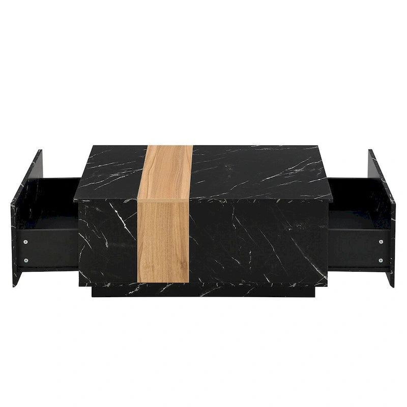 Coffee Table with 2 Storage Drawers and Wood Grain Finish