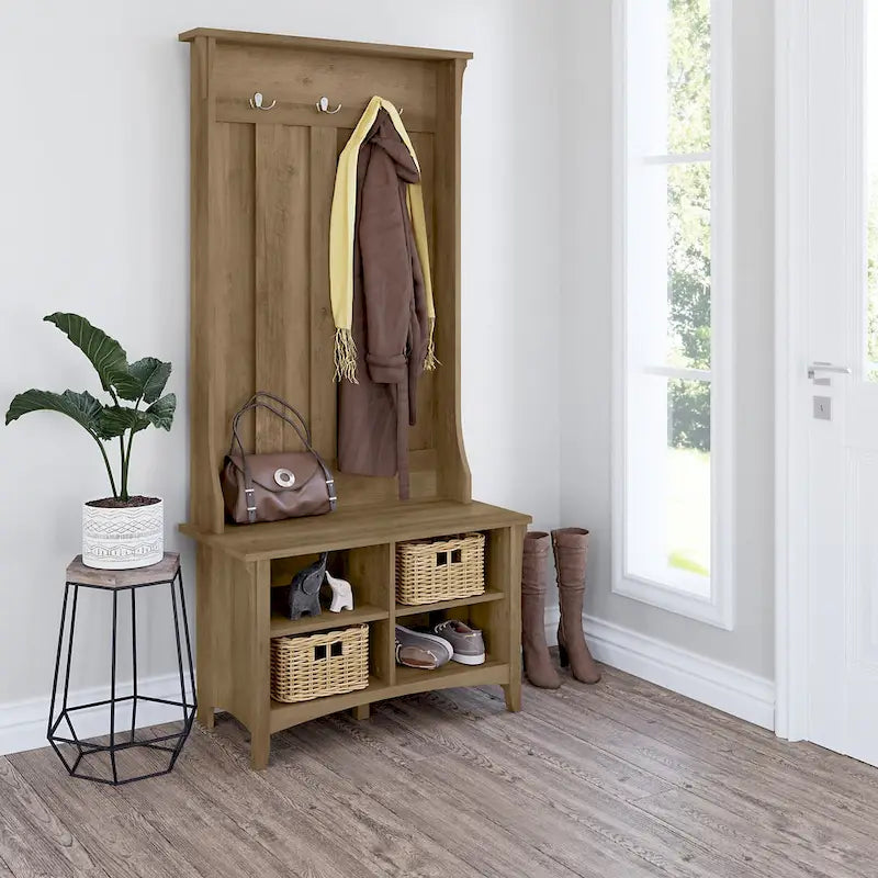 Salinas Hall Tree with Shoe Storage Bench by Bush Furniture