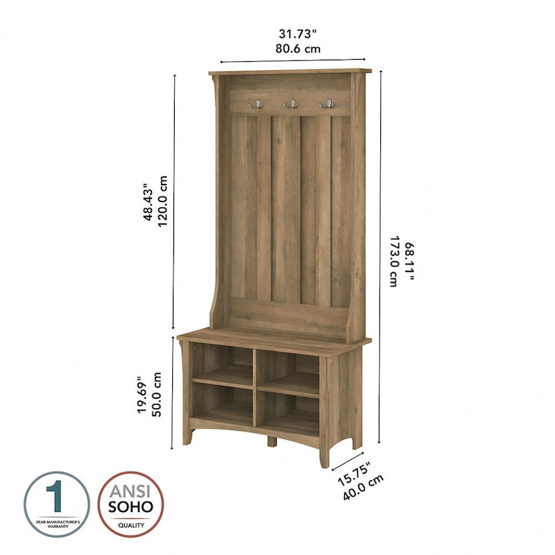 Salinas Hall Tree with Shoe Storage Bench by Bush Furniture
