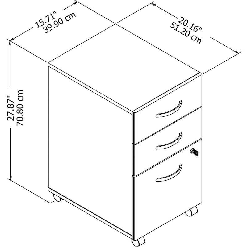 Bush Business Furniture Studio C 3 Drawer Storage File Cabinet