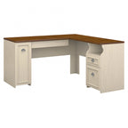Fairview 60W L Shaped Desk with Drawers and Storage by Bush Furniture
