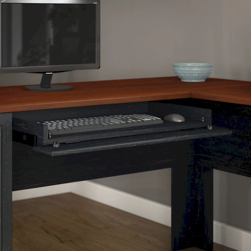 Fairview 60W L Shaped Desk with Drawers and Storage by Bush Furniture